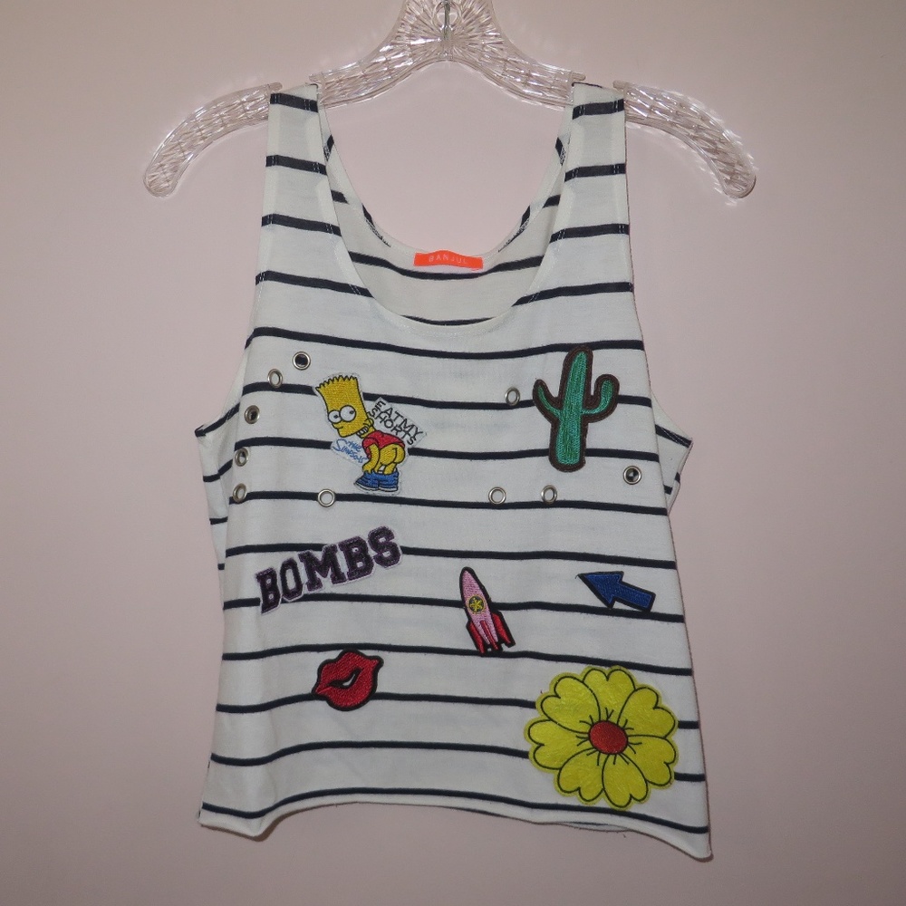 embroidered patchwork tank top